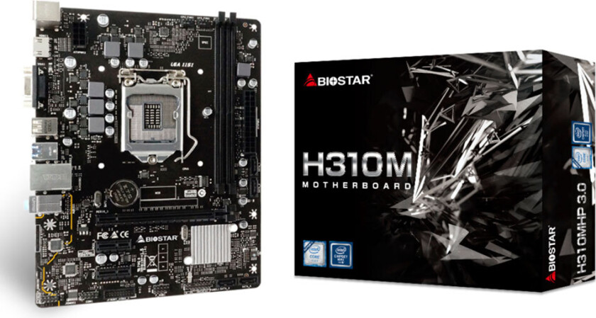 Biostar H310MHP 3.0 hovedkort, LGA 1151, DDR4 Micro-ATX