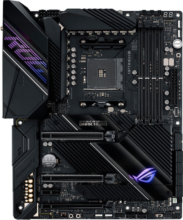 Asus ROG X570 Crosshair VIII Dark Hero hovedkort, AMD AM4, DDR4 ATX