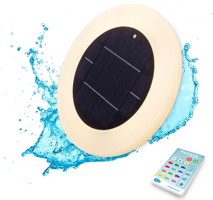 Ny hage Papaya 30 RGB LED bassenglampe m/ solcelle - Ã29cm (oppladbar) 800lm
