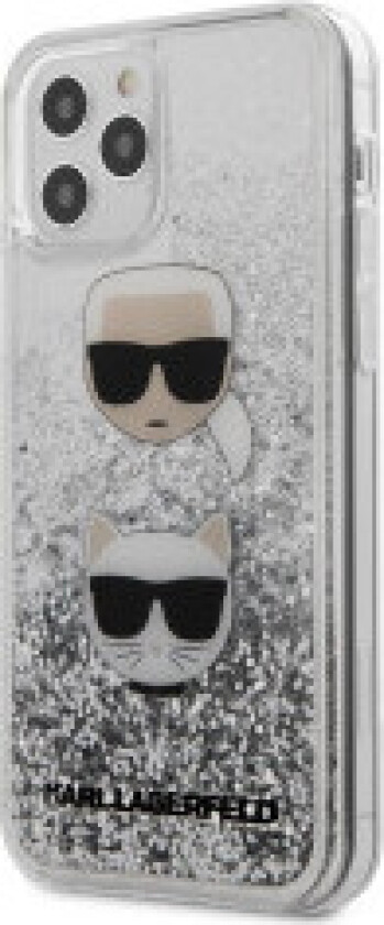 Karl Lagerfeld Liquid Glitter 2 Hoder - iPhone 12 / iPhone 12 Pro-deksel (sølv)