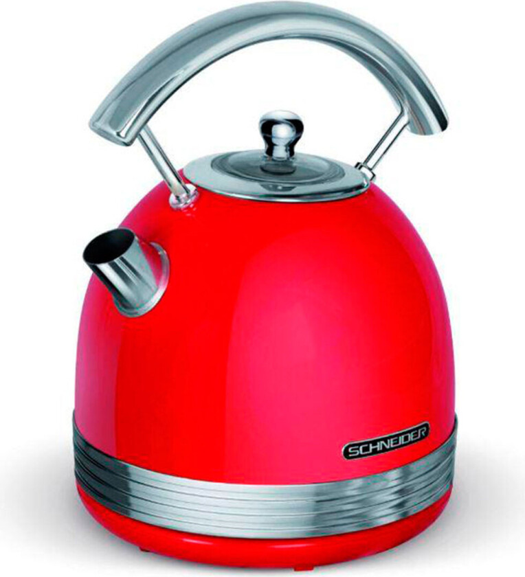 Schneider SCKE17R Retro elektrisk vannkoker 1,7 liter (2200W) Rød