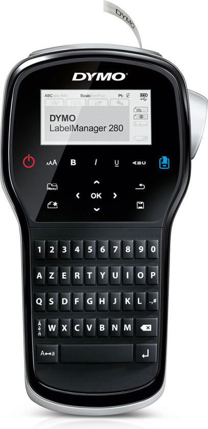 Dymo LabelManager 280 (6/9/12mm D1) AZERTY + 1x 12mm D1
