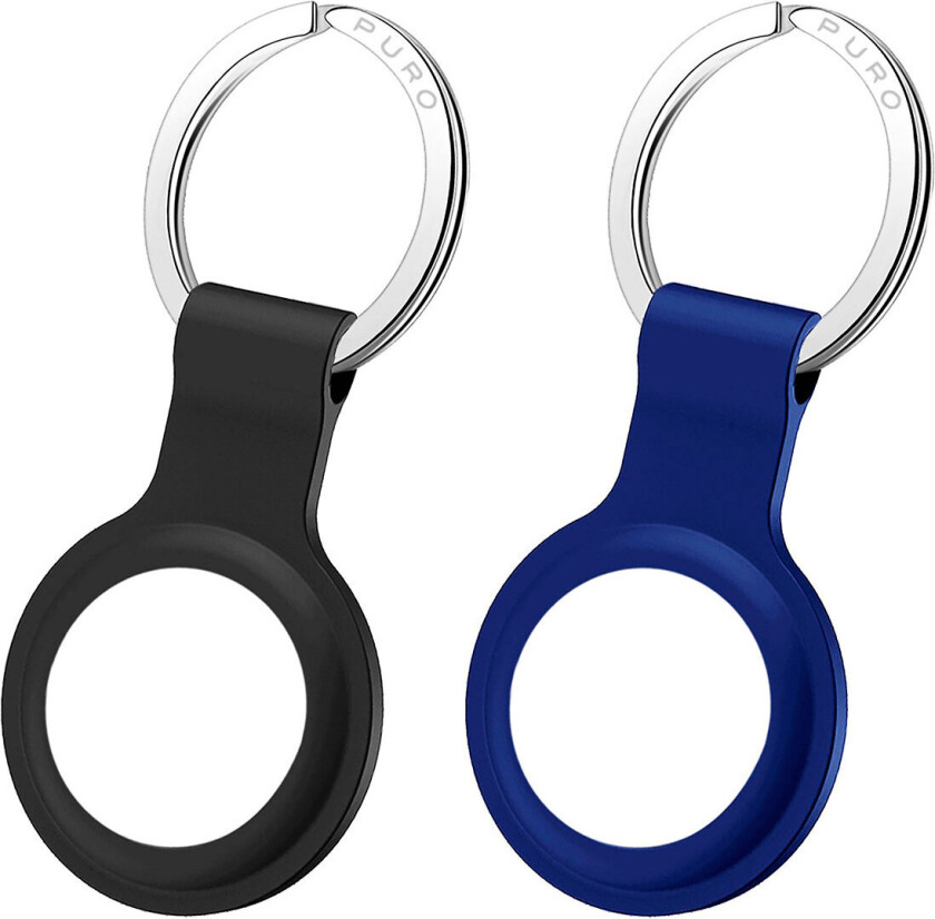 ICON nøkkelring for Apple AirTag (svart+blå) 2-pak