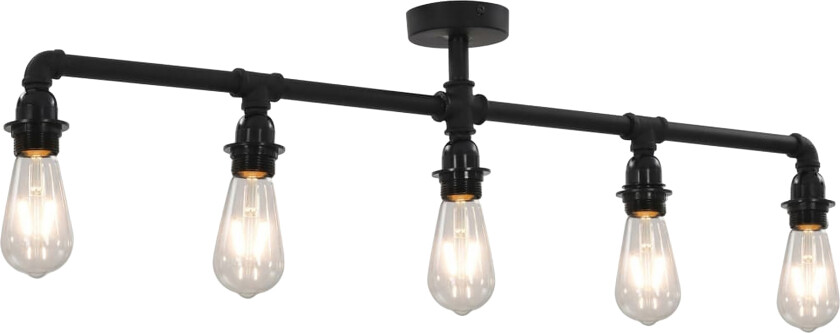 Taklampe svart 5 x E27 lyspærer