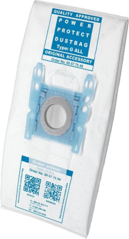 4242003701973, Sylindervakuum, Støv pose, Hvit, 0,4 l, /Siemens, Boks