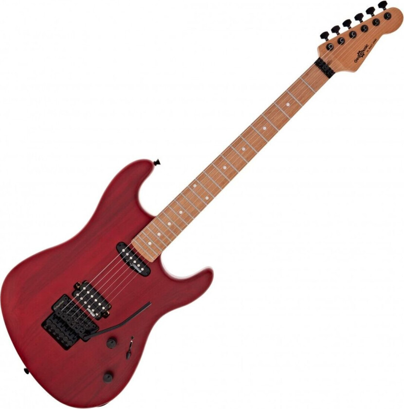 LA Select Modern Electric Guitar by Gear4music Transparent Ruby Red