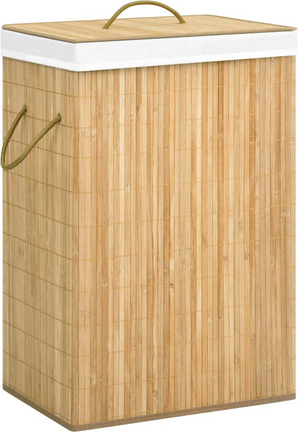 Skittentøyskurv med 2 seksjoner bambus 72 L