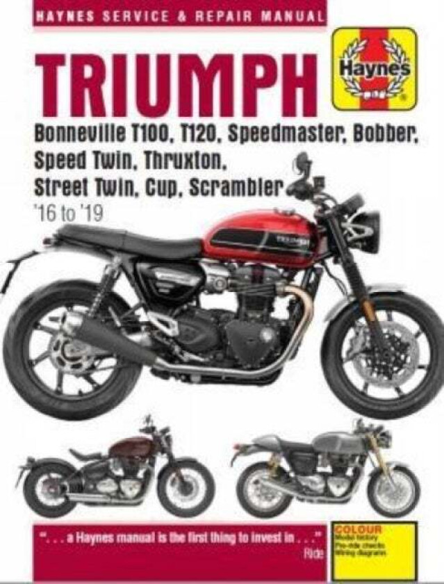 Triumph Bonneville T100, T120, Speedmaster, Bobber, Speed Twin, Thruxton, Street Twin, Cup, Scramble av Matthew Coombs