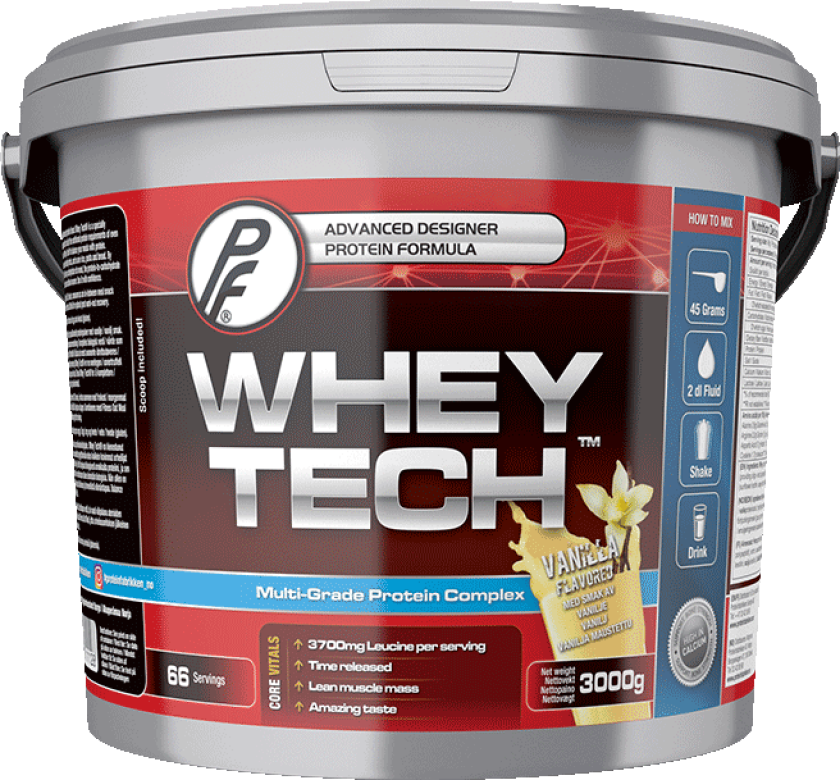 Whey Tech 3 kg, proteinpulver Vanilla