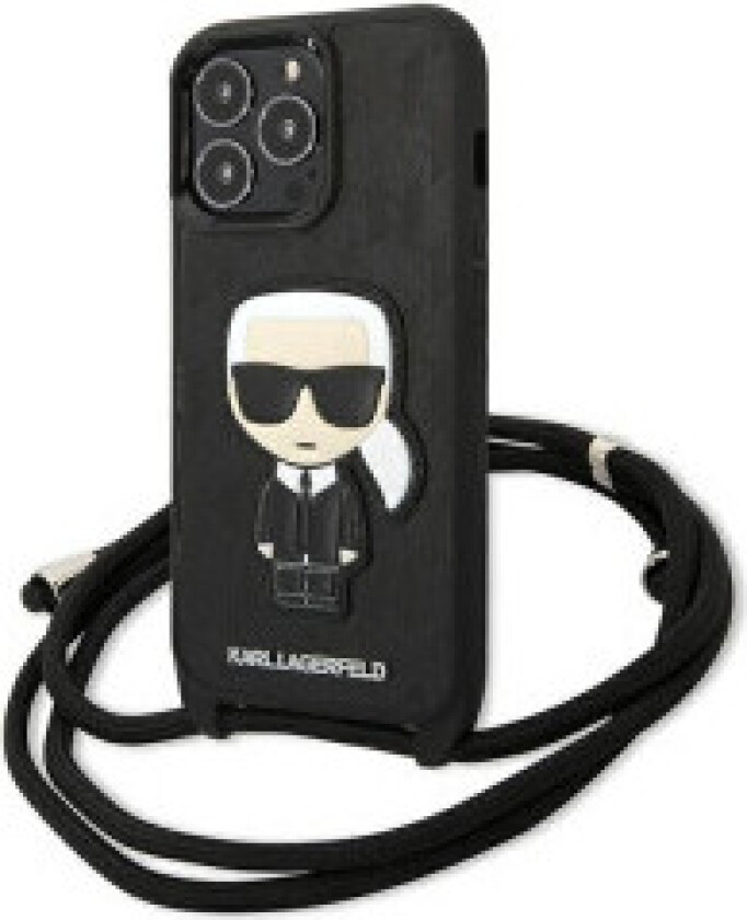 Karl Lagerfeld skinnmonogramlapp og ledning Iconik-deksel for iPhone 13 Pro