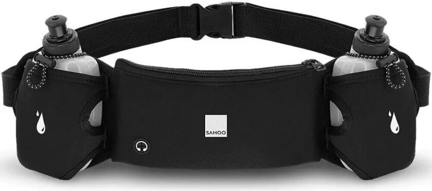 Løpebelte med Lomme & 2 Drikkeflasker - Sort