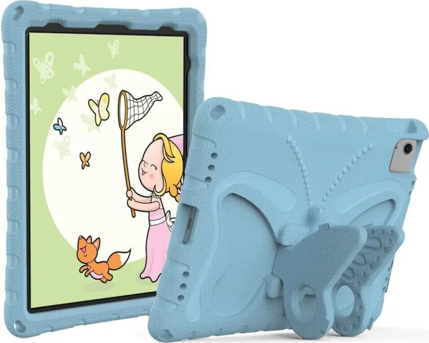 iPad Air 11" (2024) Butterfly Kickstand Barnedeksel - Lyse Blå