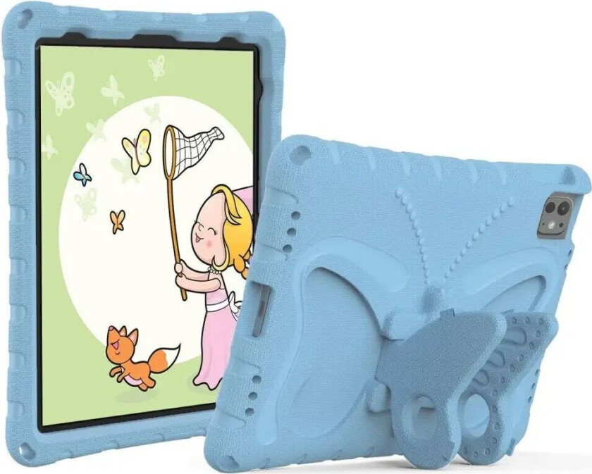 iPad Pro 11" (2024) Butterfly Kickstand Barnedeksel - Lyse Blå