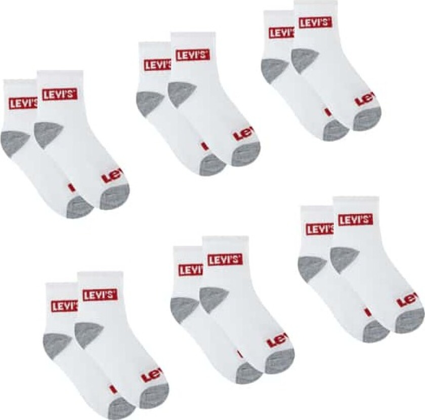 Levis BATWING MID CUT Sokker 6-pk - White - 37-40