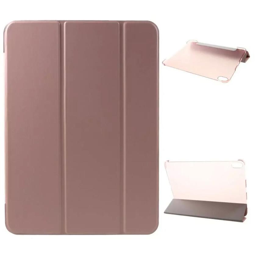 iPad Pro 11" Tri-fold Skinn Stand Deksel m. Gjennomsiktig Bakside - Rose Gull