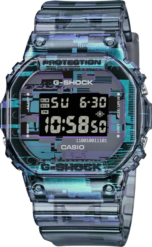 G-Shock Digital Glitch Series Limited DW-5600NN-1ER - Digital - Blå - Herreklokker - Resin - Mineral