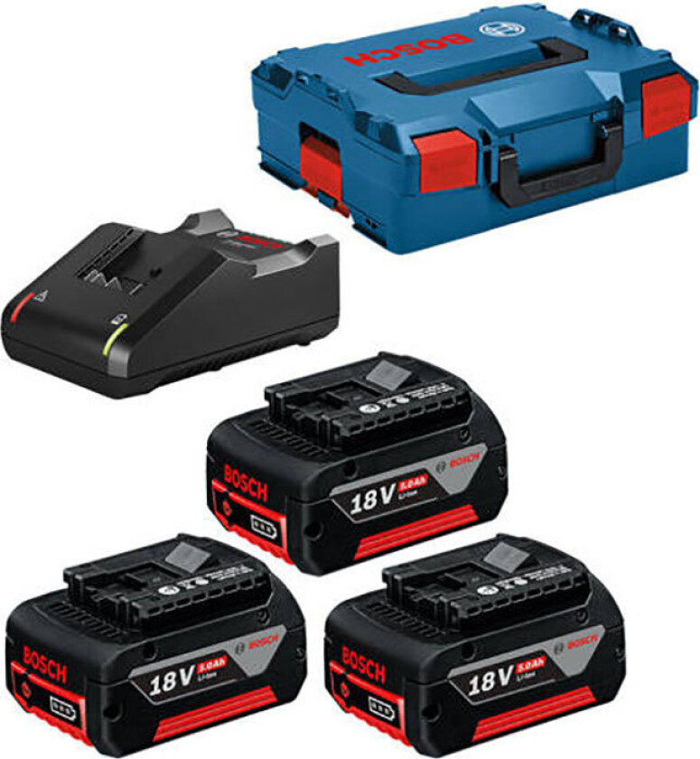 BATTERI 18V 5,0Ah x3 + LADER GAL 18V-40 +LB