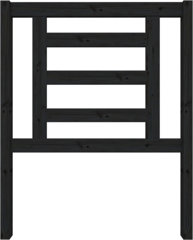 Sengegavl svart 81x4x100 cm heltre furu