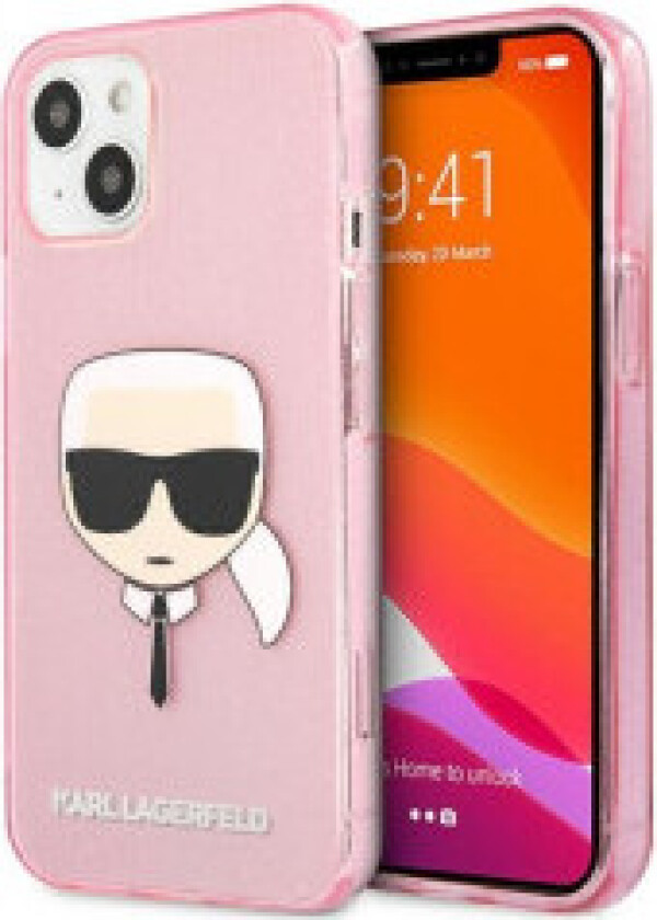 Karl Lagerfeld Karl's Head Glitter - Deksel til iPhone 13 Mini