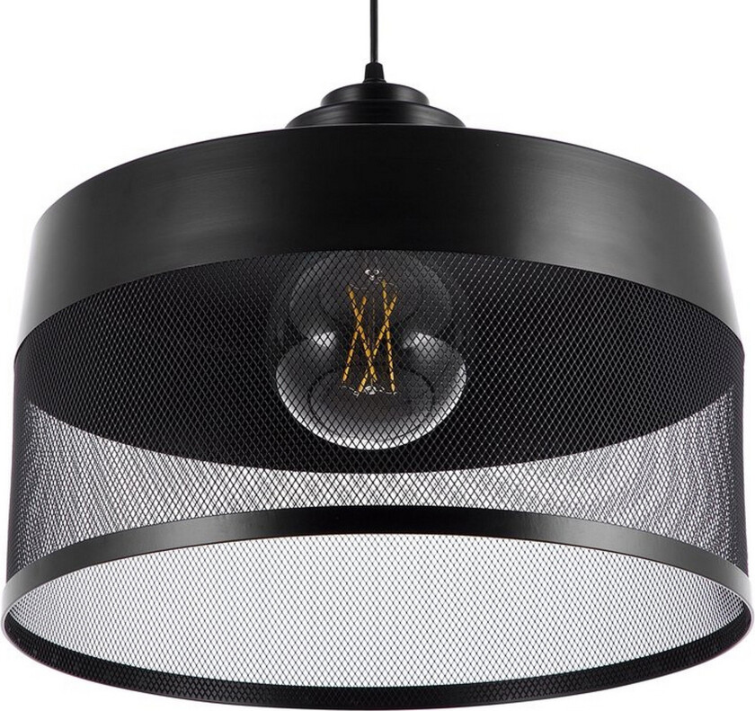 Pendellampe Svart Metall Vintage Industridesign Taklampe