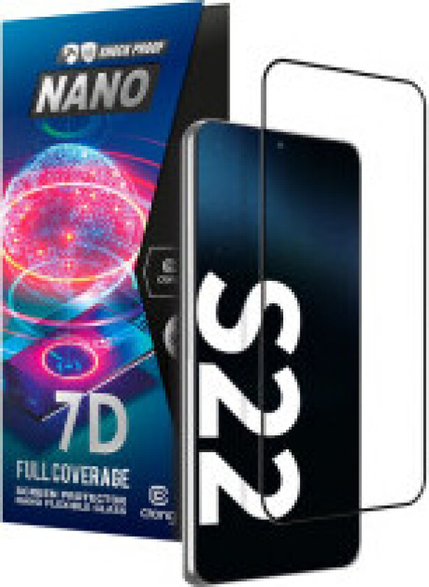 Crong 7D Nano fleksibelt glass – full dekning hybrid skjermbeskytter 9H Samsung Galaxy S22