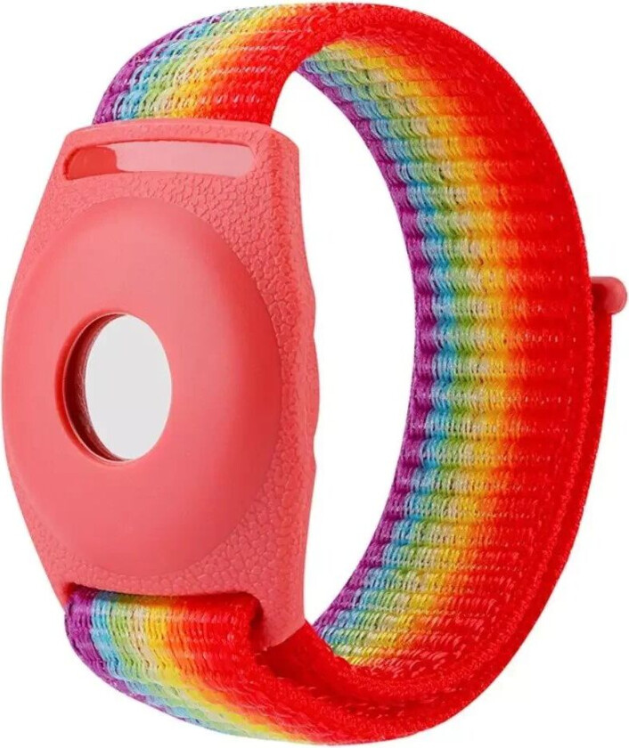 AirTag Barne Stoffrem - Regnbue - Rød