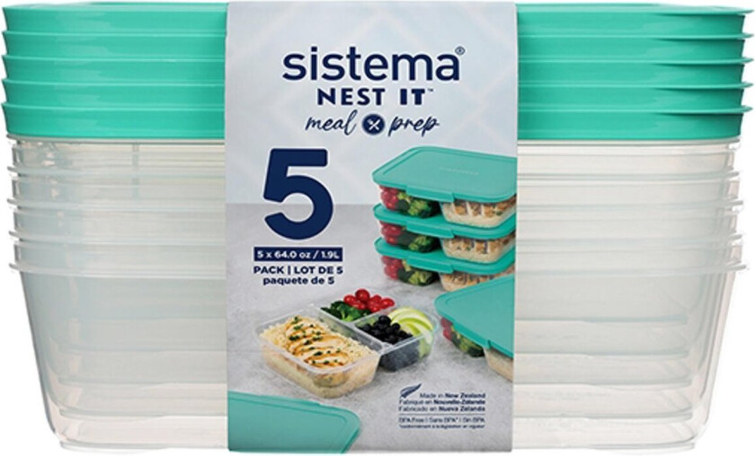 Meal Prep 5 stk., 1,9L