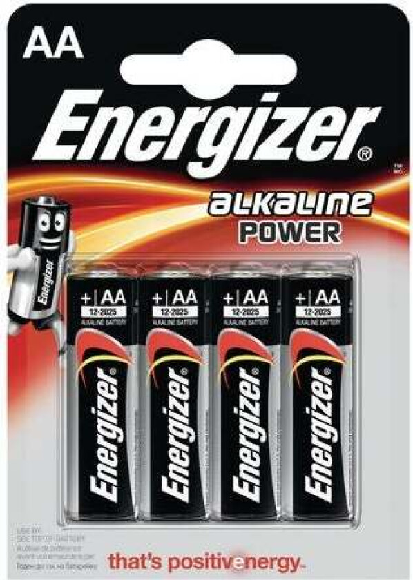 Alkaline Power AA Batterier - 4-Pak