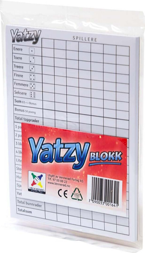Bilde av Spill Yatzy Blokk
