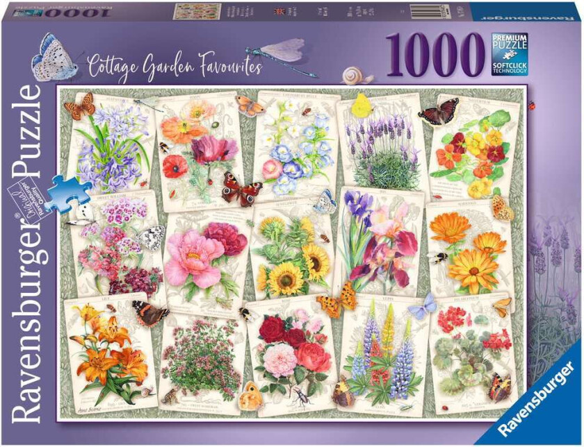 Puslespill 1000 Hage Blomster