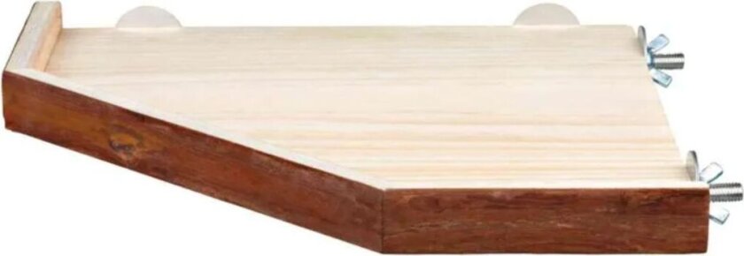 Corner shelter/platform dwarf rabbits bark wood 33 × 33 cm