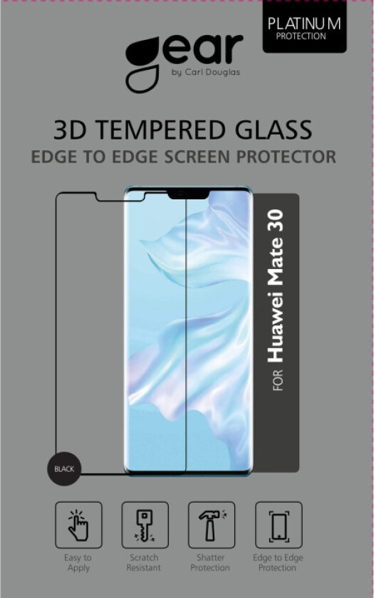 Glass Protector 3D Full Cover Black Huawei Mate 30