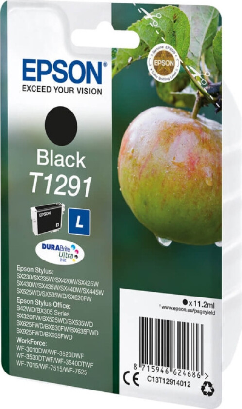 T1291 Black Ink - Blekkpatron Svart