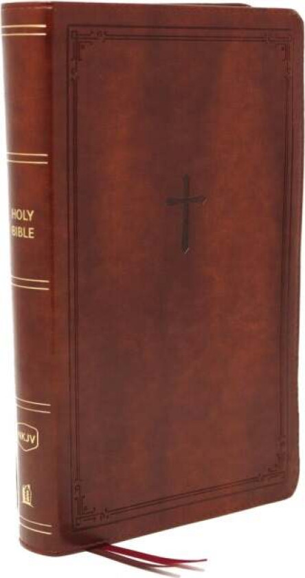 NKJV, End-of-Verse Reference Bible, Personal Size Large Print, Leathersoft, Brown, Red Letter, Comfo av Thomas Nelson