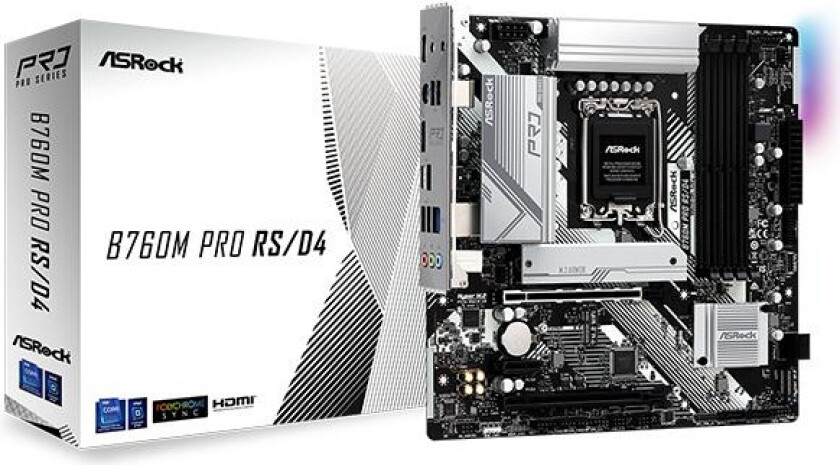 B760 PRO RS/D4 Hovedkort - Intel B760 - Intel LGA1700 socket - DDR4 RAM - ATX