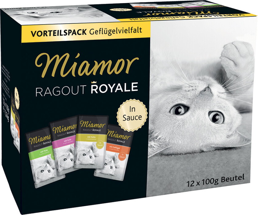 Blandet Prøvepakke Miamor Ragout Royale 12 x 100 g - 12 x 100 g Fjærkrevariasjoner
