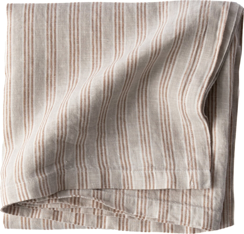 Bilde av Bordduk lin 175x175 cm Hazelnut Stripe