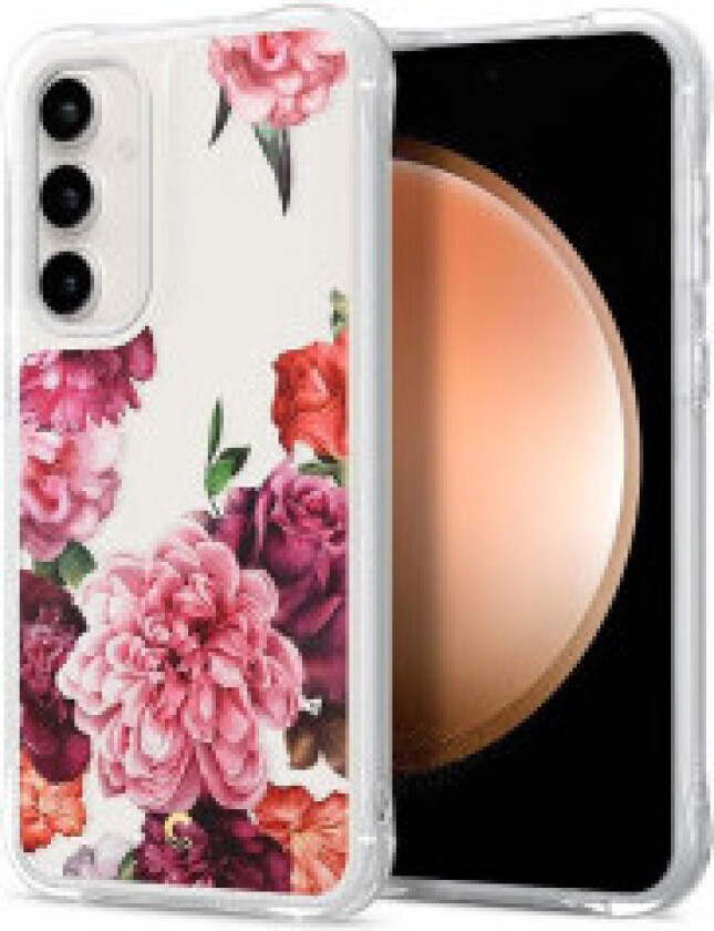 Samsung Galaxy S23 FE Cecile Plast Deksel m. Stropp - Rose Floral