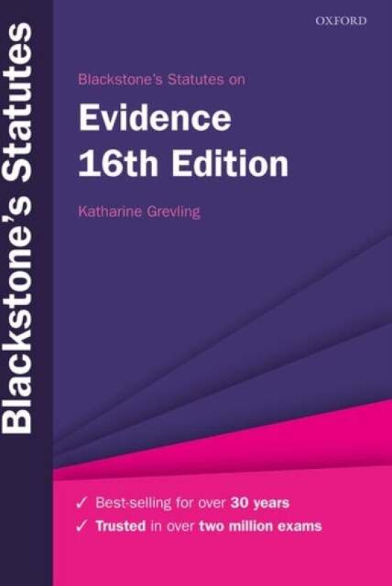 Blackstone's Statutes on Evidence av Katharine (Associate Professor of Law U Grevling