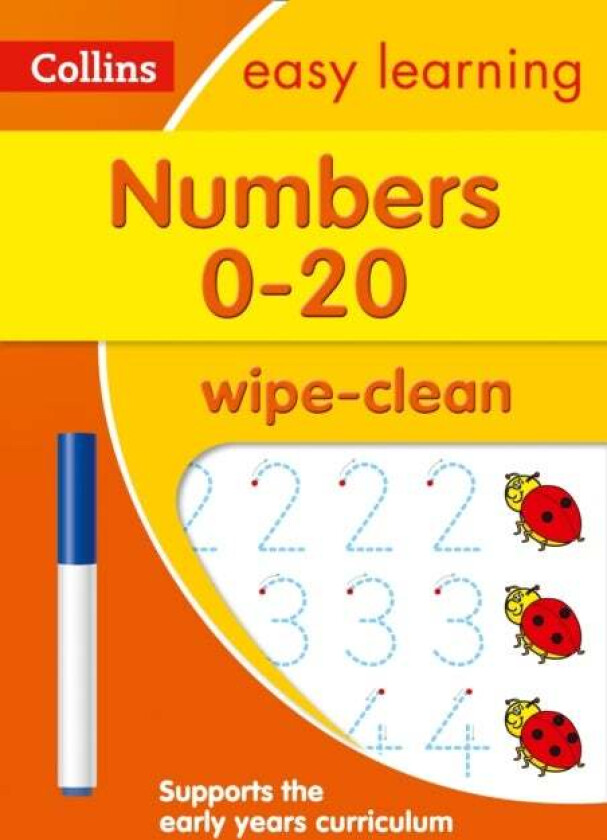 Numbers 0-20 Age 3-5 Wipe Clean Activity Book av Collins Easy Learning