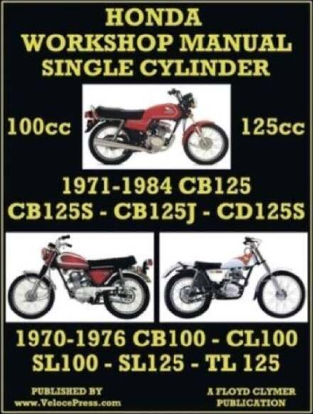 HONDA 100cc & 125cc SINGLE CYLINDER 1970-1984 WORKSHOP MANUAL av Floyd Clymer