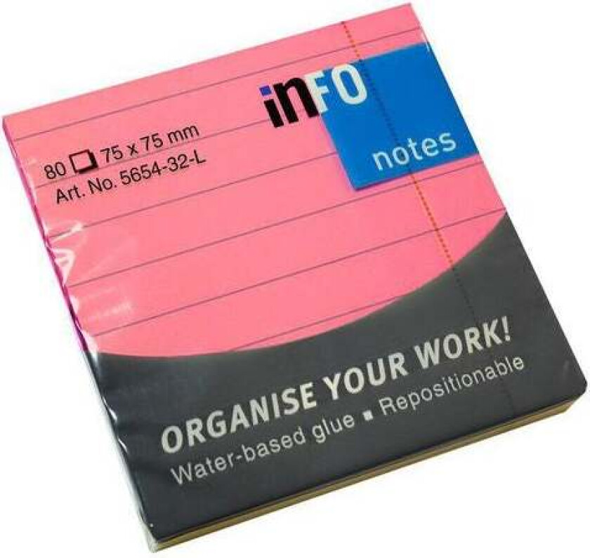 Notatblokk Info 75X75 Neon Rosa