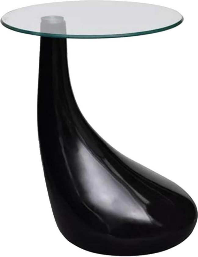 Salongbord med glassflate - 2 stk høyglans sort