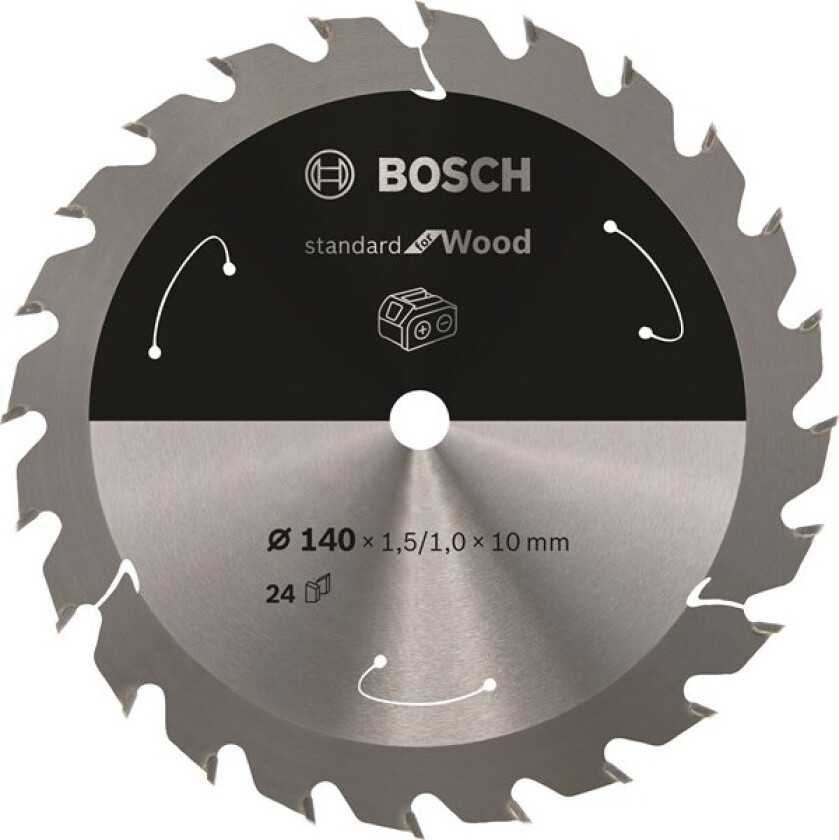 Standard for Wood-sirkelsagblad for batteridrevne sager 140x1,5/1x10 T24