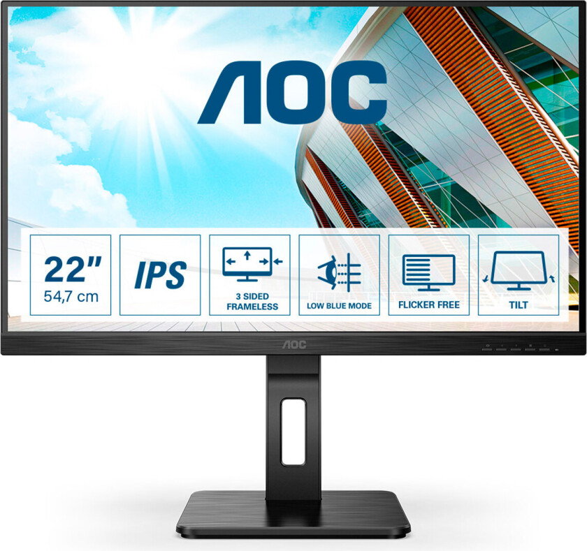 21" AOC 22P2Q - 4 ms - Skjerm