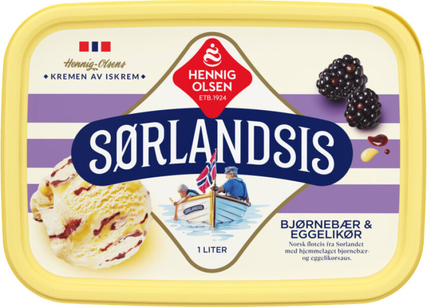 Sørlandsis Bjørnebær&Eggelikør 1l Heo