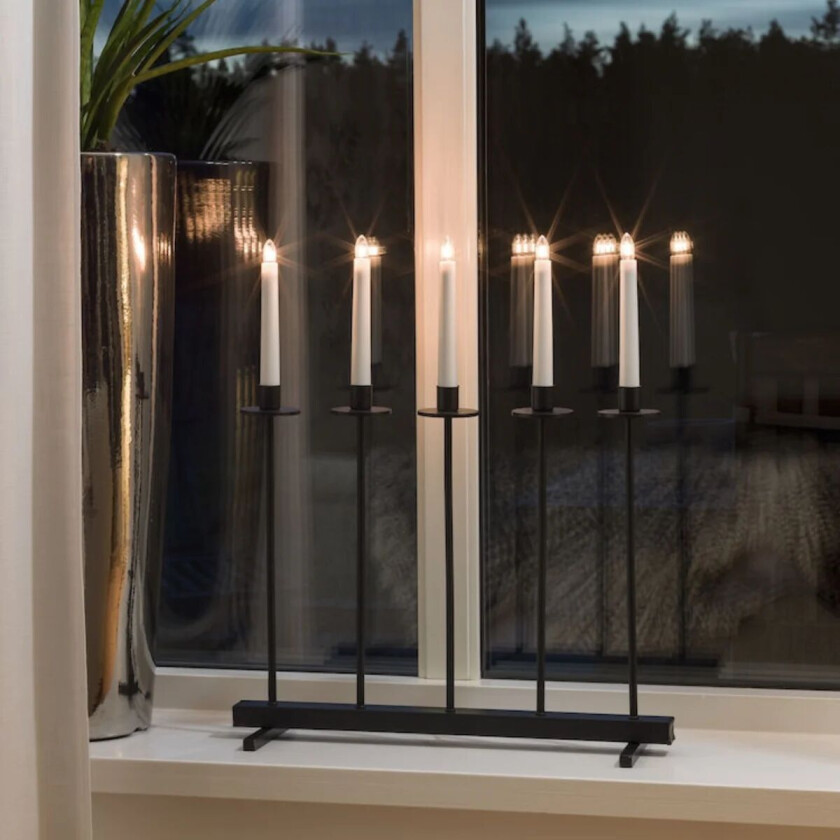 Adventsstake 5 armet - Svart