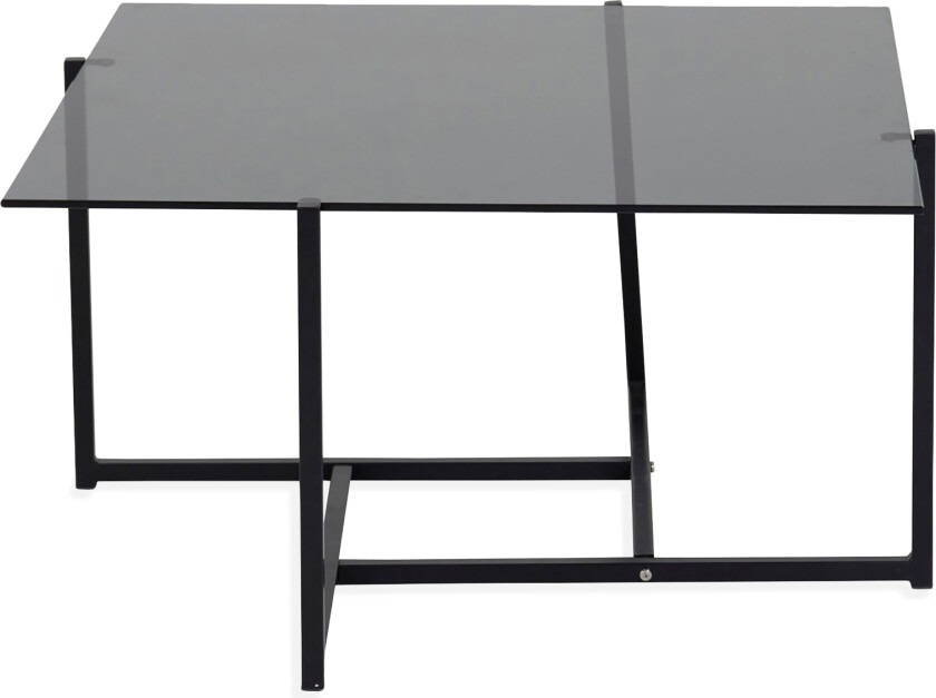 Hedine Sofabord 80 cm Rökigt Glass - Svart/Grå