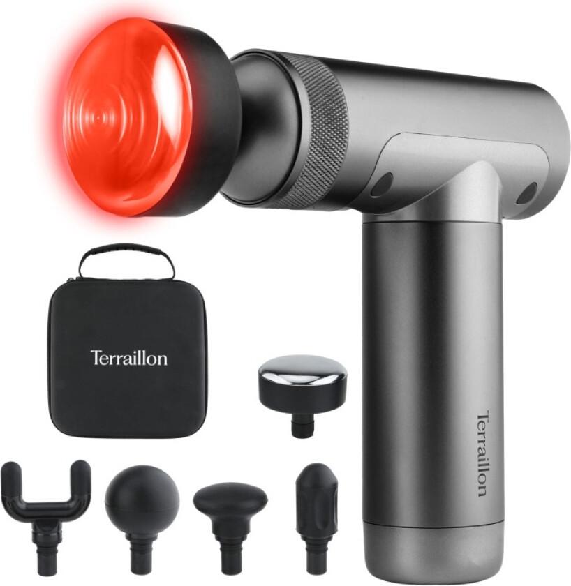 Massagepistol Muscle Massager med värme, 5st tillbehör