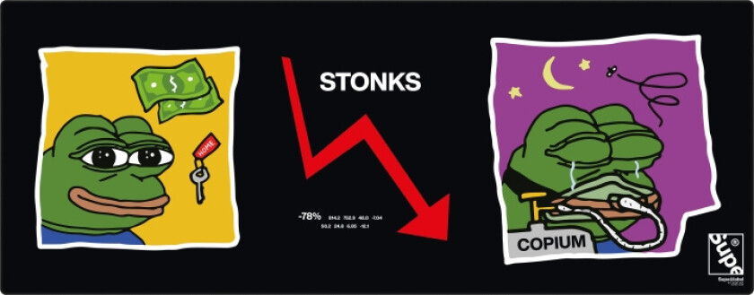 Deskmat Stonks musmatta, 92 x 36 cm